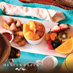 A layout of breakfast at The Villa Bed and Breakfast