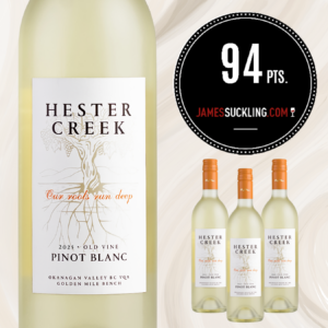 James Suckling Hester Creek Old Vine Pinot Blanc Review: 94 Points