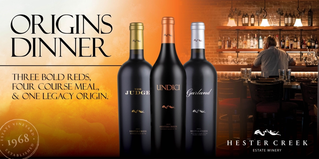 Origin Estate Dinner at Hester Creek